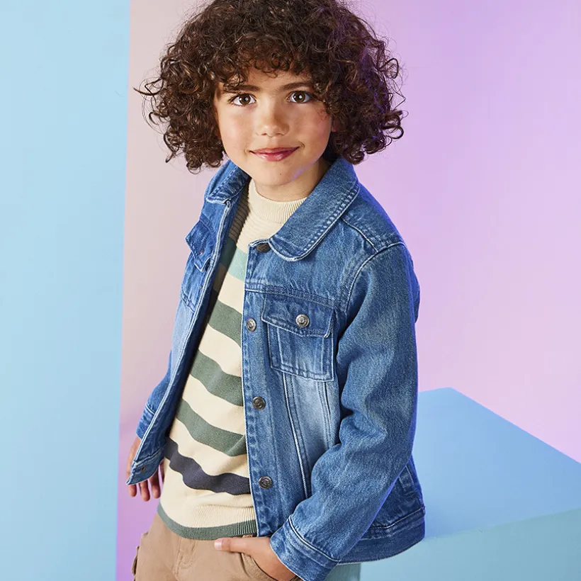 Veste en jean effet délavé pour garçon