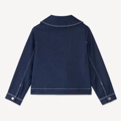 Veste en jean fille avec col claudine