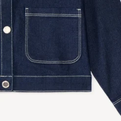 Veste en jean fille avec col claudine