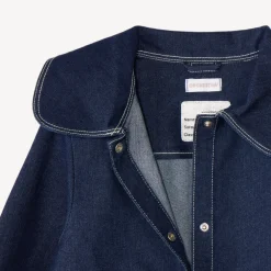 Veste en jean fille avec col claudine