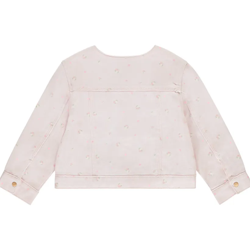 Veste en jean imprimé fleuri pour bébé fille