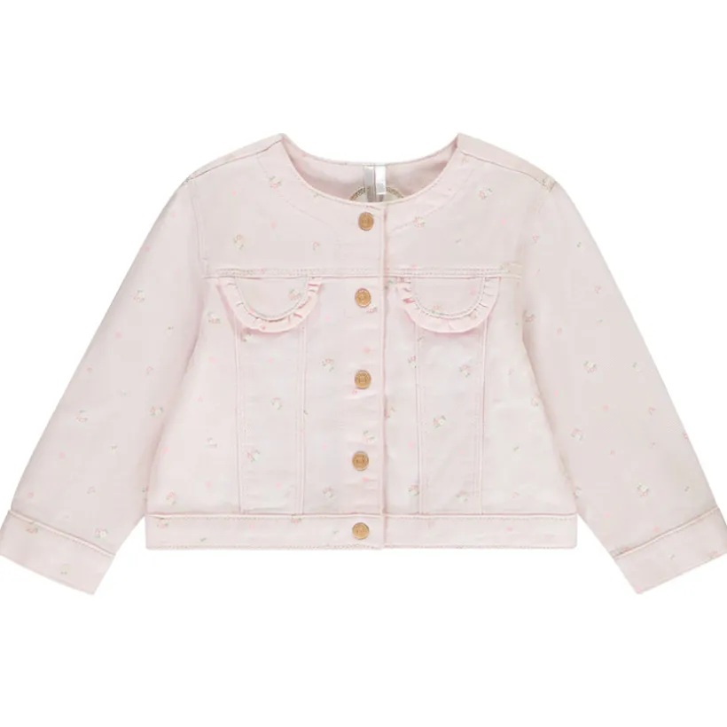 Veste en jean imprimé fleuri pour bébé fille