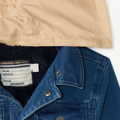 Veste jean doublée en sherpa avec capuche amovible pour garçon