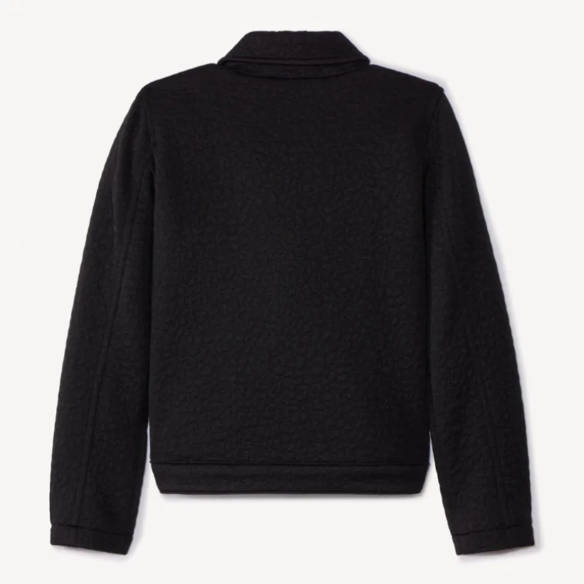 Veste molleton style perfecto quilte léopard pour fille