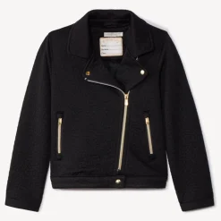 Veste molleton style perfecto quilte léopard pour fille