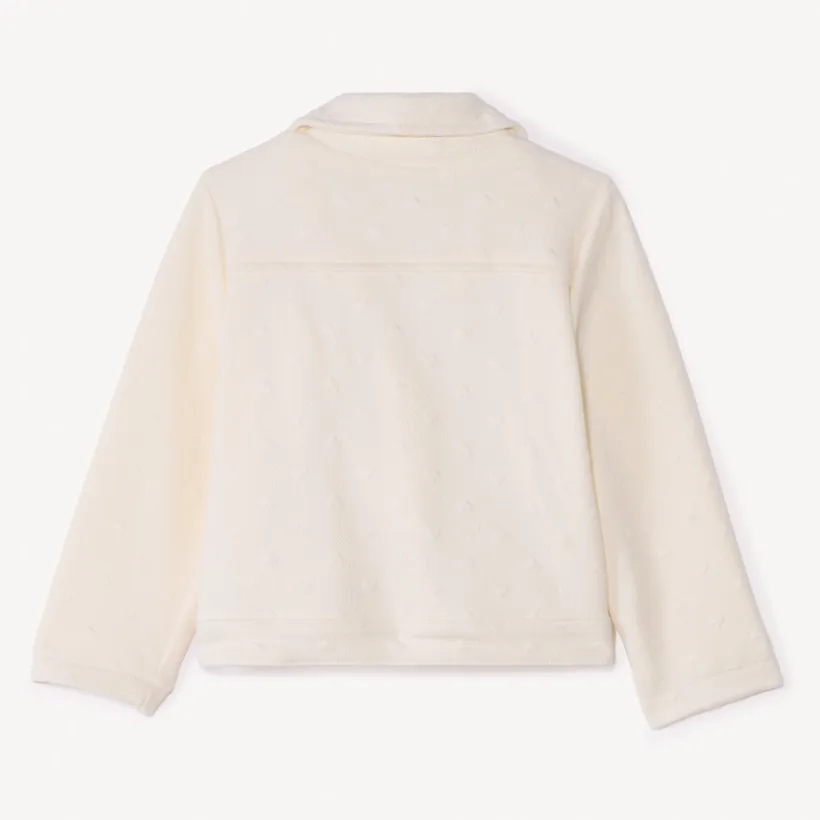 Veste perfecto motifs cœurs en jacquard pour bébé fille