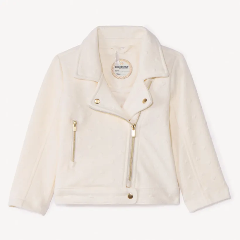 Veste perfecto motifs cœurs en jacquard pour bébé fille