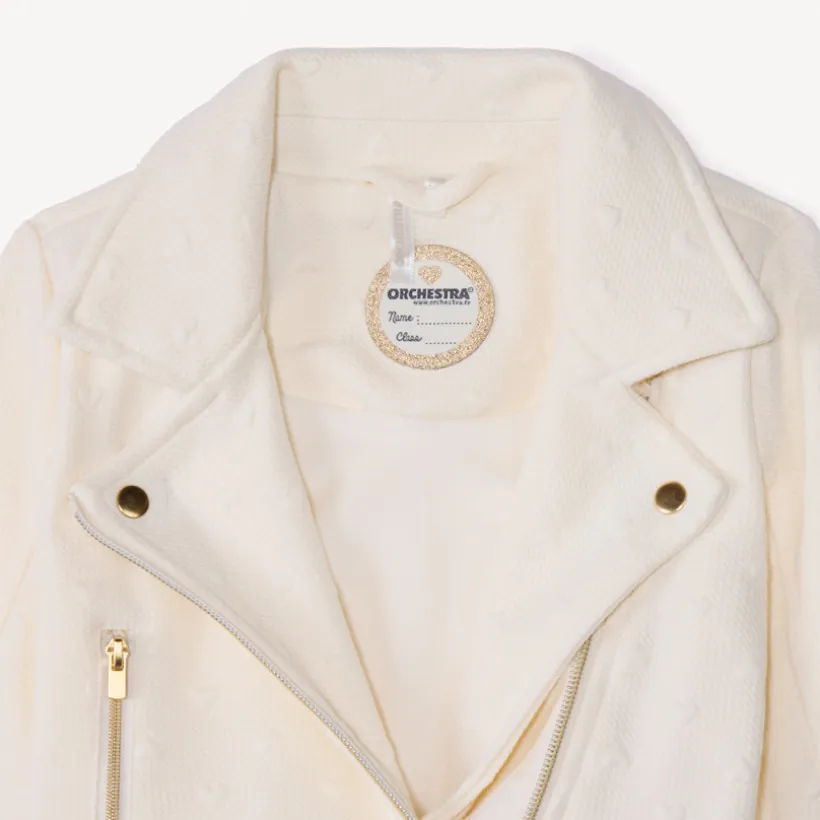 Veste perfecto motifs cœurs en jacquard pour bébé fille