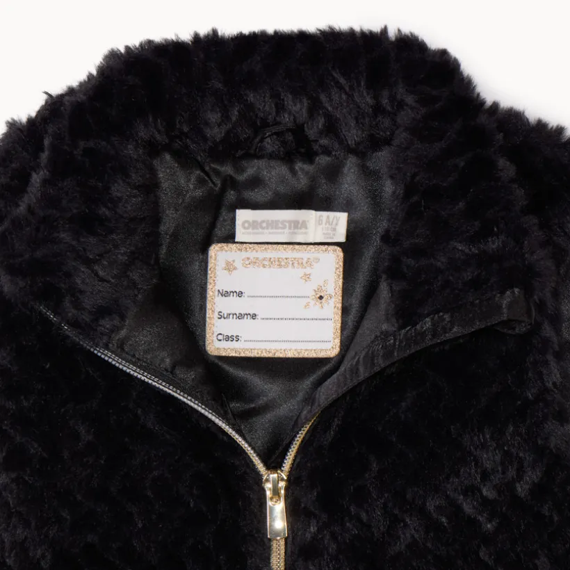 Veste sans manches ceinturée en fausse fourrure pour fille