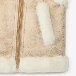 Veste sans manches contrecollé effet fourrure pour fille