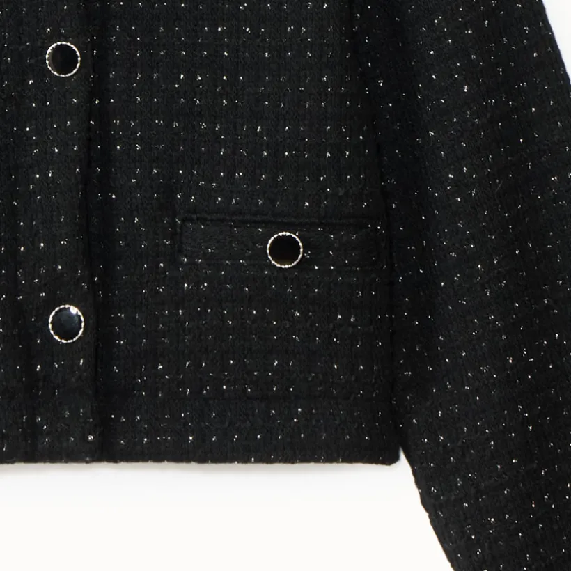 Veste tailleur scintillante en maille fantaisie pour fille