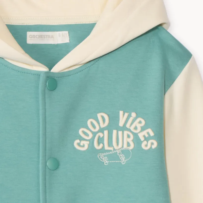 Veste teddy à capuche avec inscription 3D pour garçon