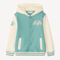 Veste teddy à capuche avec inscription 3D pour garçon