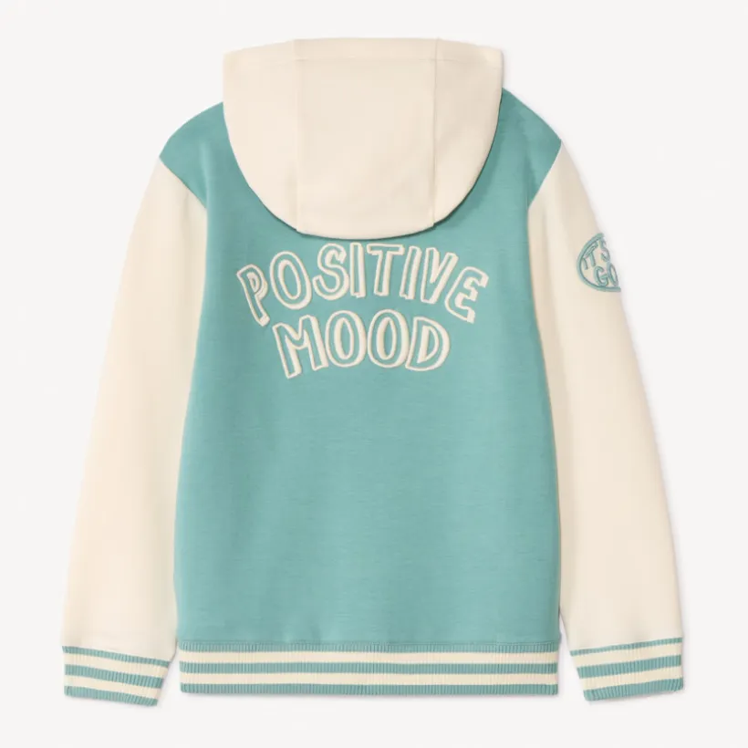 Veste teddy à capuche avec inscription 3D pour garçon