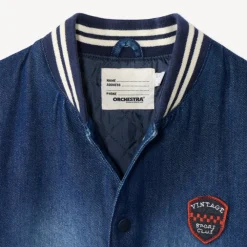 Veste teddy garçon bi-matière jean et molleton