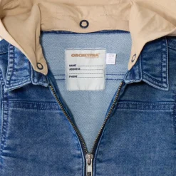 Veste worker en jean avec capuche amovible pour bébé garçon